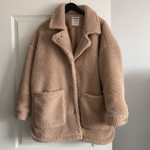 GARAGE - oversized teddy coat, size large